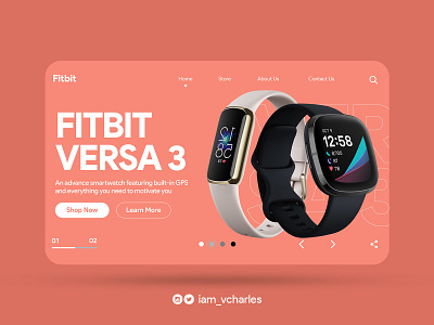 Fitbit (Versa 3) Landing Page UI Design