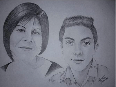 Portrait  Mother and Son