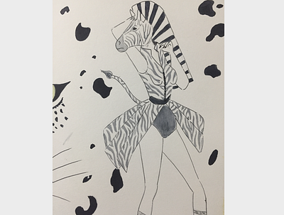Zebra print black white blackandwhite croquis draw illustration ink print shadows watercolor