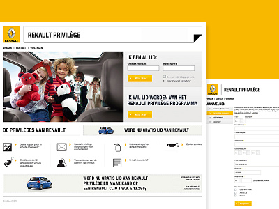 Renault Privilege loyalty program art direction design interaction design loyalty program reanult ux web design