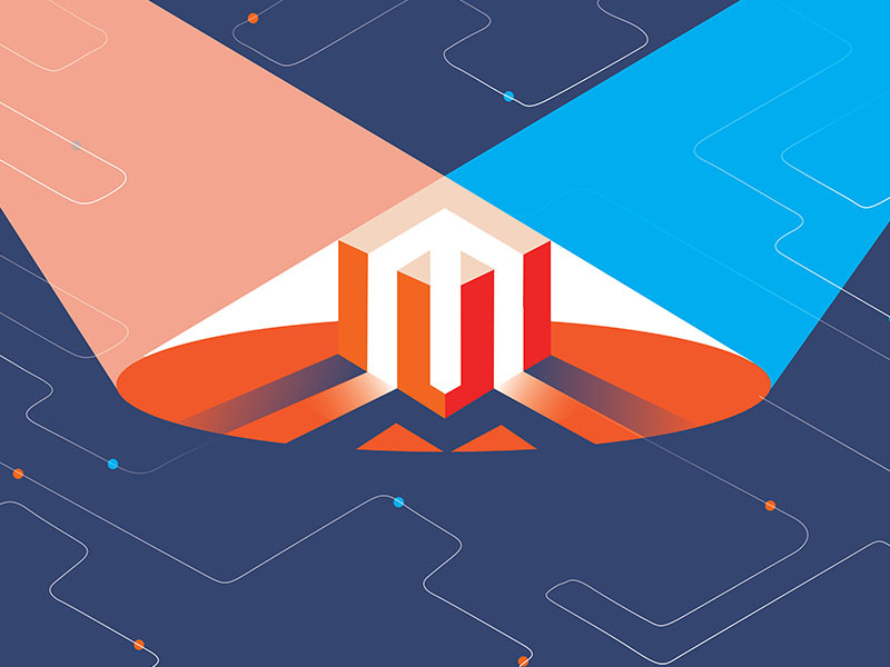 Magento homepage illustration by PYZA on Dribbble