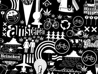 Amsterdam Iconography amsterdam flat icon design icon set iconography vector
