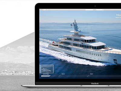 Yacht presentation artdirection digital interactiondesign webdesign website
