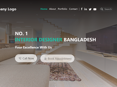 Interior Design UI template Hero Section