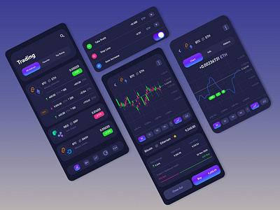 Cryptocurrency iOS app | Dark Version