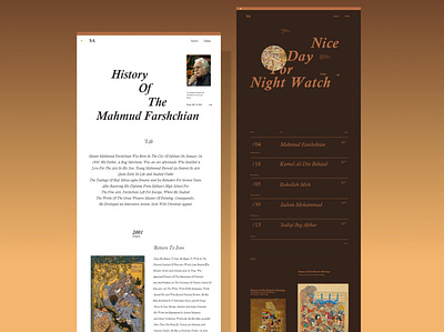 History Of Miniature Painting | Website app app design application art artist biography history home page illustrator miniature minimal minimalist paint painting persian ui ux ux design web website