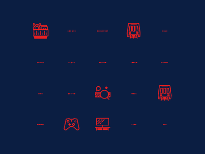 Illustrate Your Day Icons (WIP) bed game icon icons illustration line noun skillshare table tennis train tv xbox