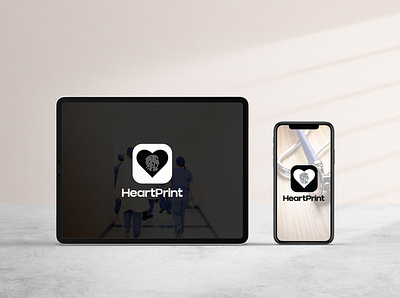 HeartPrint logo and app icon app branding design icon illustration logo minimal typography vector