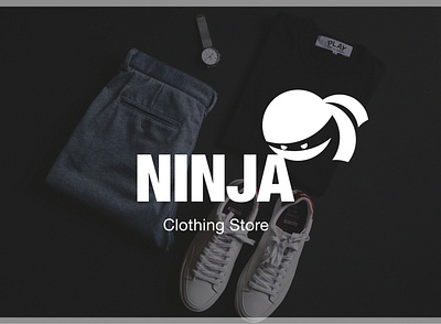 Logo concept for NINJA Clothing Store branding design designer graphicdesign illustration illustrator logo minimal typography vector