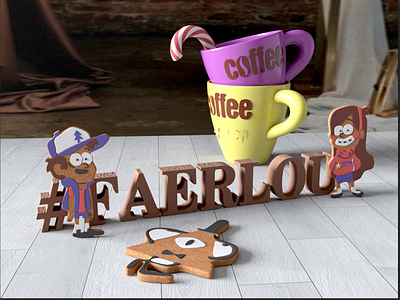shot cookies 3d 3d art illustration дизайн кофе персонаж печенье реклама типографика