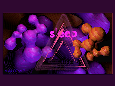 sleep 3d 3d art branding design illustration sleep space typography web графика