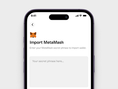 Import MetaMask Wallet app blockchain crypto design ethereum metamask ui web3