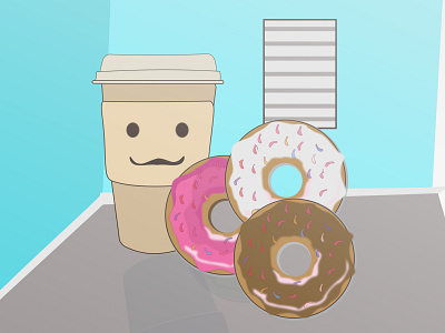 Mr Coffee clean design coffee donut illustration junk food photoshop simple design