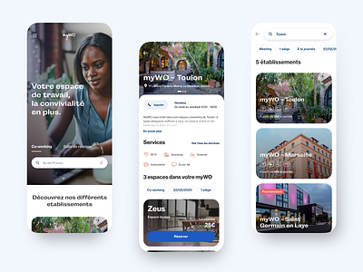 Coworking website - Mobile version app booking coworking design hostel reservation responsive ui web website