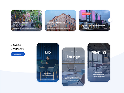 UI Elements - Coworking booking cards coworking design elements hostel productdesign reservation ui ui design uiux web