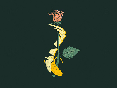 Banana abstract adobe art banana color creative design digital drawing graphic design illustration rose type typography vector vintage