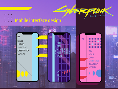 Cyberpunk 2077 Mobile Interface Design App app app design design figma homepage ios mobile mobile ui web