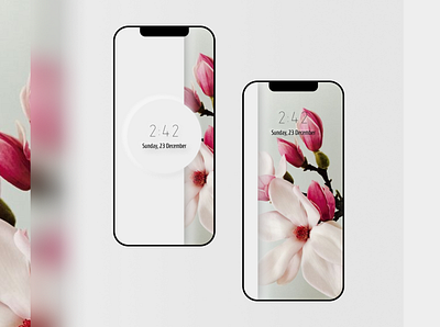 Minimalistic flower white Lock screen Ios app app design branding design figma flat florist app florist logo illustration lock up minimal minimalism minimalist minimalistic nature ui web white whitespace