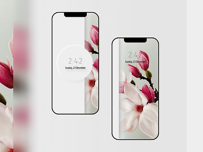 Minimalistic flower white Lock screen Ios