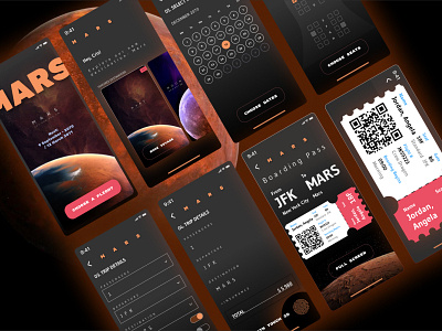 Mars space application 2021 concept app application design figma flat mars minimal space spacex ui web