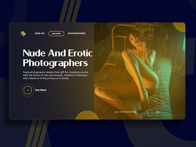 Nude and erotic photographers web site hero page app branding design erotic figma flat hero page illustration logo minimal nude ui web