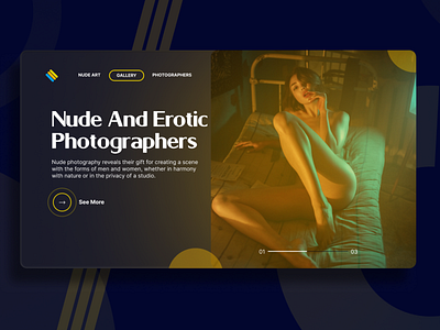 Nude and erotic photographers web site hero page