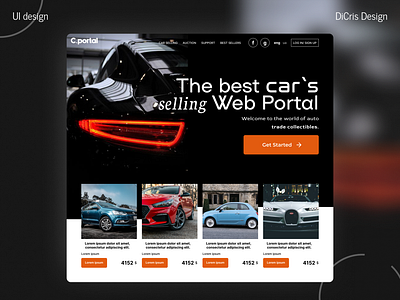 The car selling Web Portal Ui hero page design app auto branding car design figma flat graphic design hero page illustration logo minimal ui uiux web