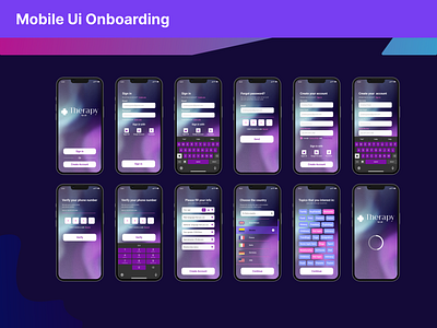 Mobile Ui Onboarding app branding design figma flat illustration logo minimal ui web