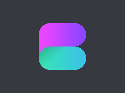B - Logo b letter b logo blue bold brand colorful flat gradient icon illustration letter letter logo minimal modern pill purple round simple vector