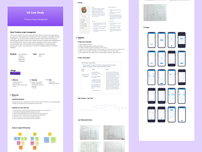 Freelance Project Management - UX Case Study affinity map case study persona prototype user research ux ux design wireframe