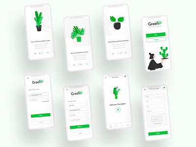 GreenP mobile application UI design