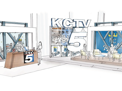 KCTV 5 TV Station Studio B design build environmental design illustration installation art