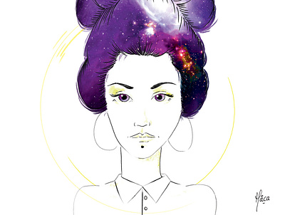 Nebulas // Rho Ophiuchi girl illustration nebulas night portrait stars woman