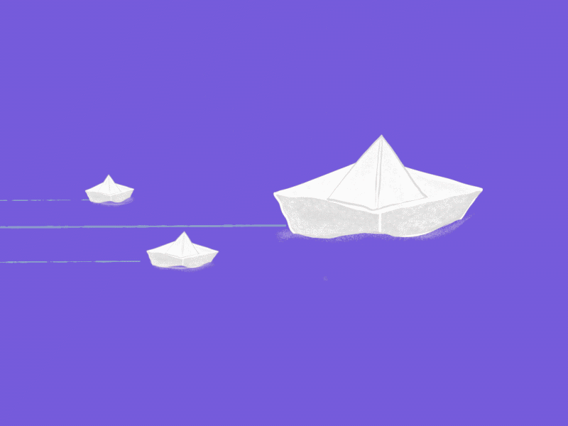Paper boat Animation animation animation after effects boat design illustration water