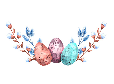 Happy Easter art branding drawing easter easter egg eggs happy holidays holidays illustration illustrations illustrator spring watercolor watercolour willow