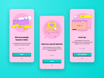 Daily UI 023: Onboarding daily 100 challenge daily ui dailyui dailyuichallenge dating dating app onboard onboarding onboarding screens onboarding ui ui