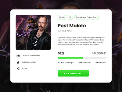 Daily UI 032: Crowdfunding Campaign crowdfund crowdfunding crowdfunding campaign daily 100 challenge daily ui daily ui 032 dailyui dailyui 032 dailyuichallenge ui