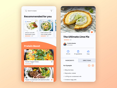 Daily UI 040: Recipe daily 100 challenge daily ui daily ui 040 dailyui dailyui 040 dailyuichallenge food app recipe recipe app recipes ui