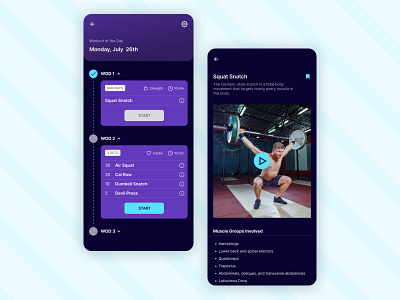 Daily UI 62: Workout of the Day crossfit daily 100 challenge daily ui daily ui 062 dailyui dailyui 062 dailyuichallenge ui workout workout app workout of the day workouts
