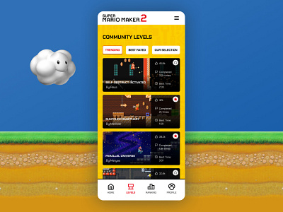Daily UI 69: Trending daily 100 challenge daily ui daily ui 069 dailyui dailyui 069 dailyuichallenge mario bros super mario trending trending ui ui