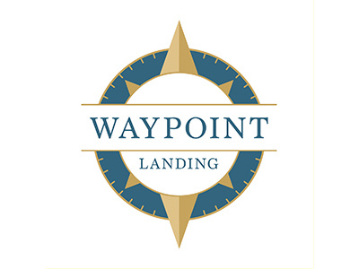 Waypoint Landing branding compass enclosure identity logos nautical