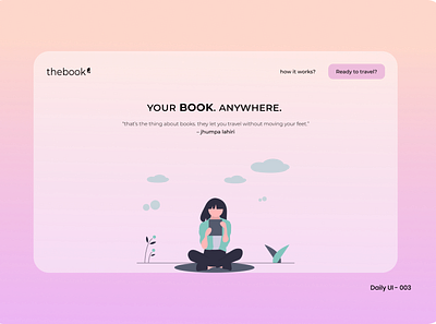 Daily UI 003 - Landing Page books landing page