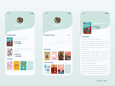 Daily UI 006 - User Profile booksapp readingapp userprofile