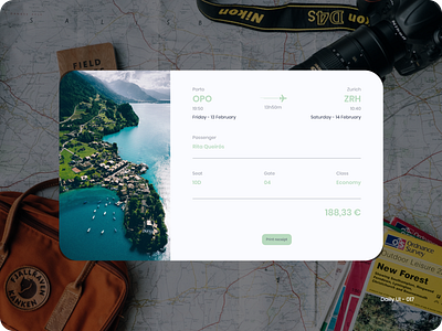 Daily UI 017 - Email Receipt email receipt flights trip