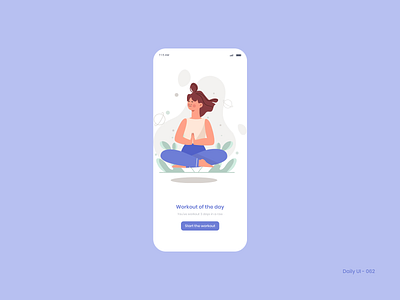 Daily UI 062 - Workout of the Day 062 dailyui meditation workout workout app workout of the day