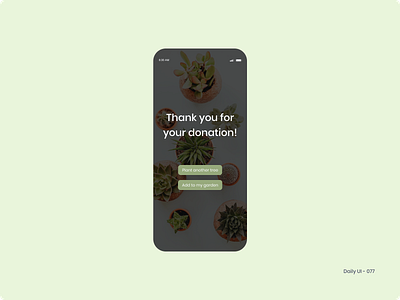 Daily UI 077 - Thank You 077 dailyui donation planting plants thank you tree