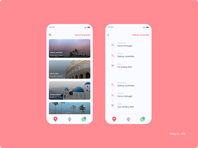 Daily UI 079 - Itinerary 079 dailyui flights itinerary trip planner trips