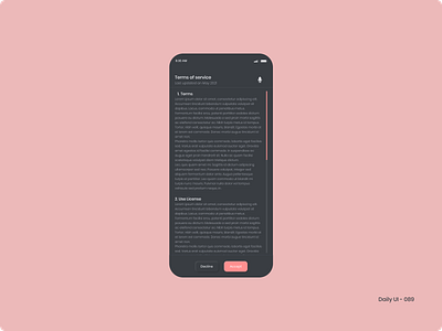 Daily UI 089 - Terms of Service