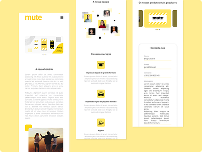 Mute - Digital Production Company digital production landing page light mode mobile