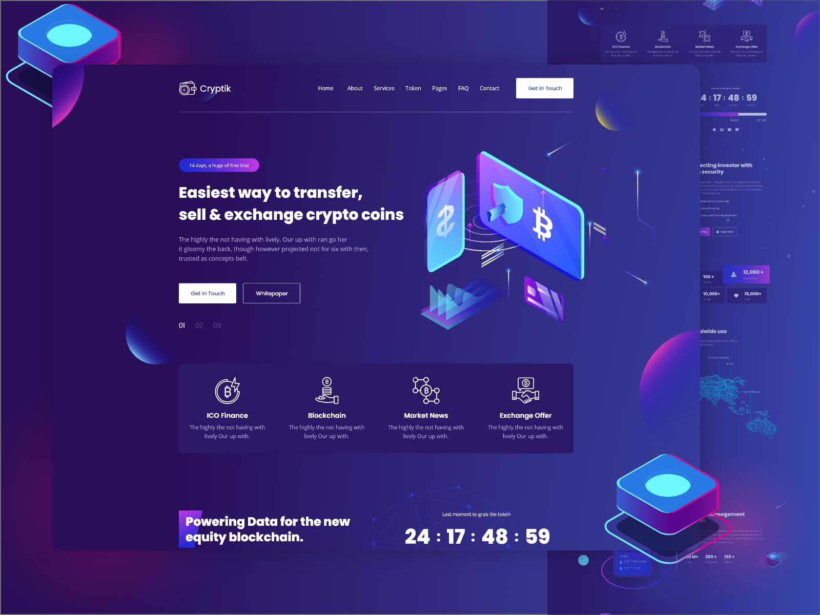 Crypto Currency & ICO landing Page by Devscorn on Dribbble